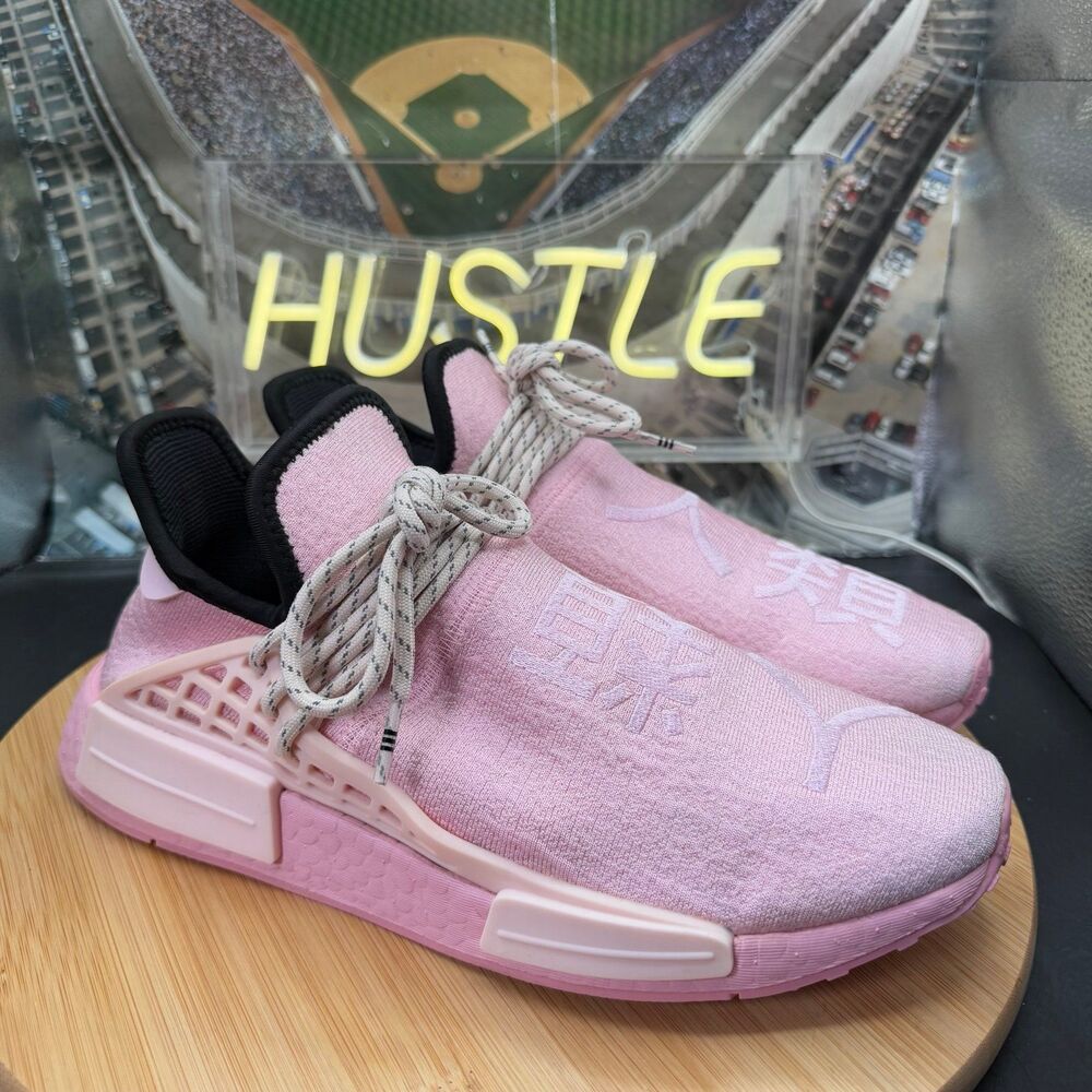 Adidas Pharrell NMD Human Race Pink/Core Black Primeknit Low Top Mens Sz 8.5